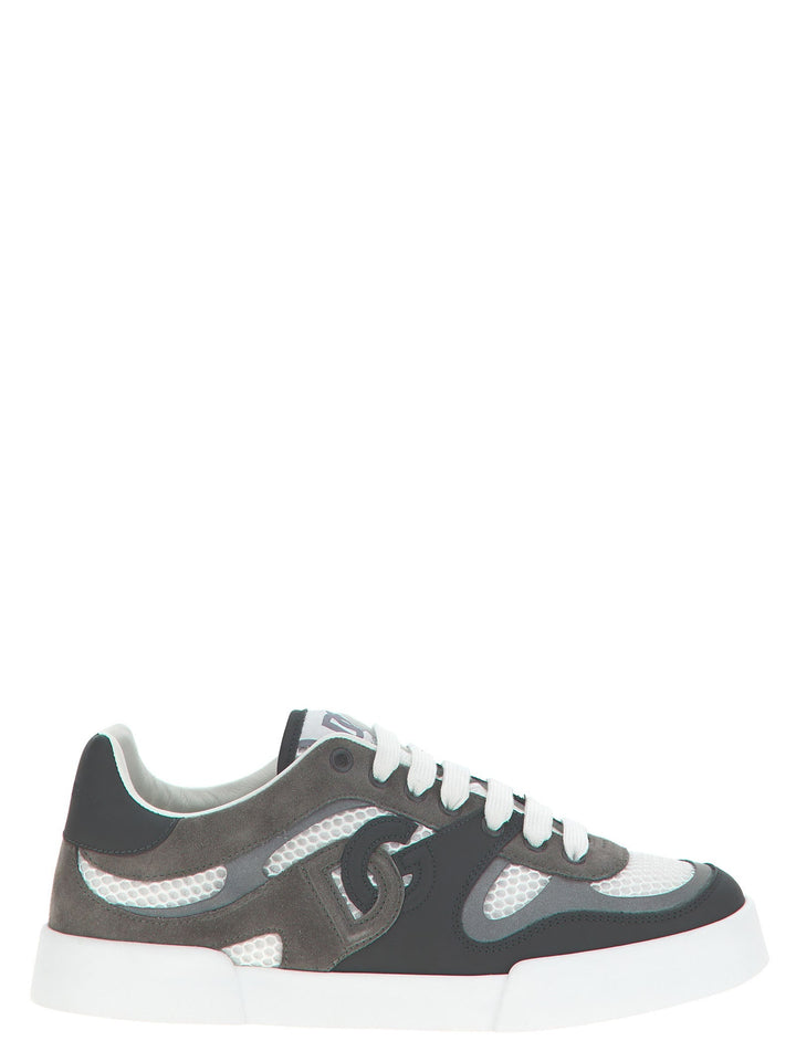 Dolce &amp; Gabbana Gray Calfskin Athletic Sneakers