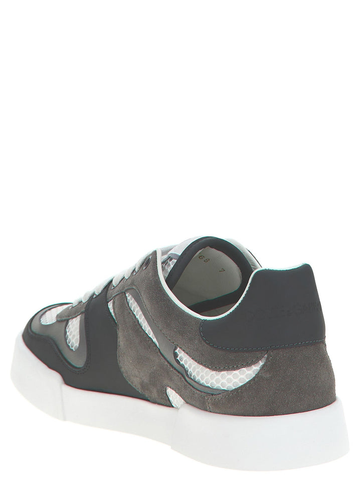 Dolce &amp; Gabbana Gray Calfskin Athletic Sneakers