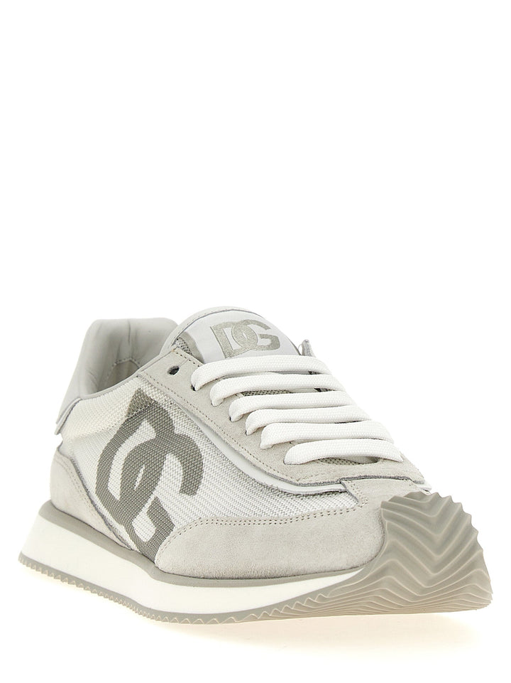 Dolce &amp; Gabbana Gray Calfskin Low Top Sneakers