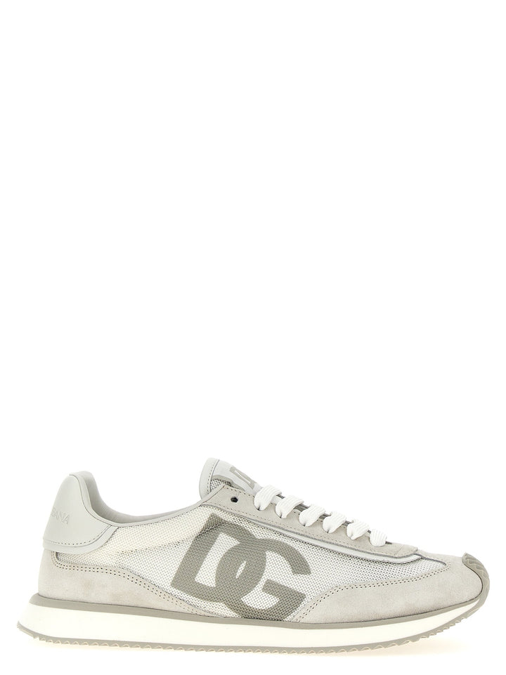 Dolce &amp; Gabbana Gray Calfskin Low Top Sneakers