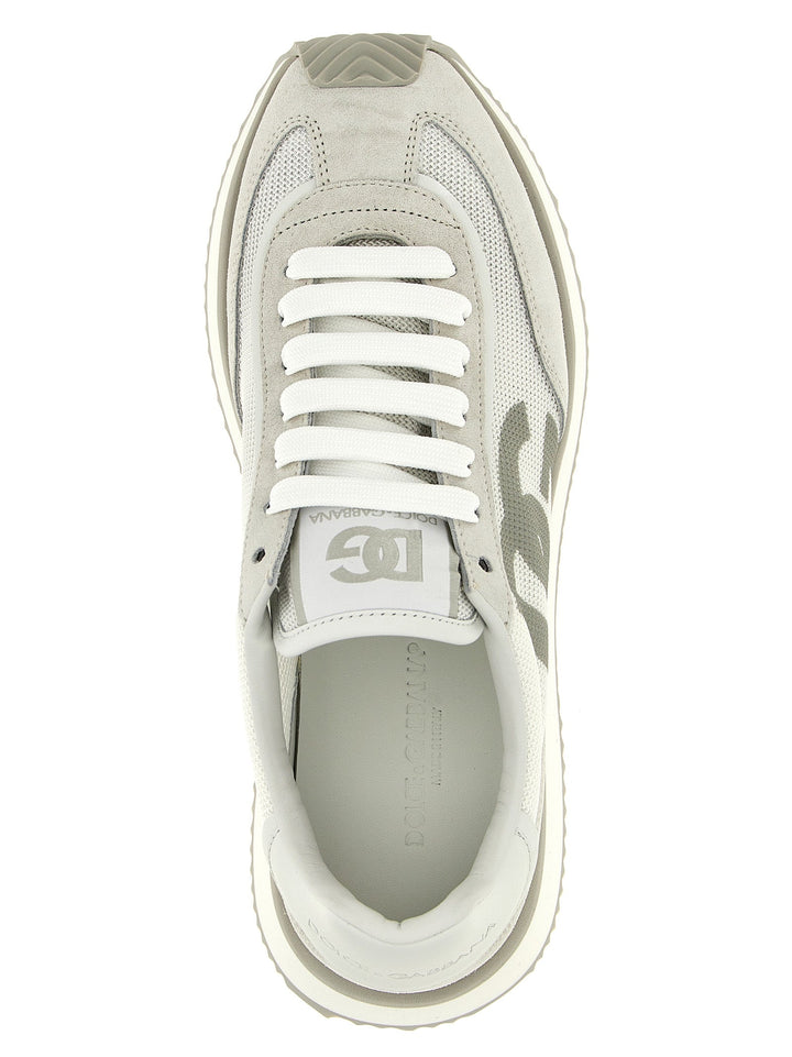 Dolce &amp; Gabbana Gray Calfskin Low Top Sneakers