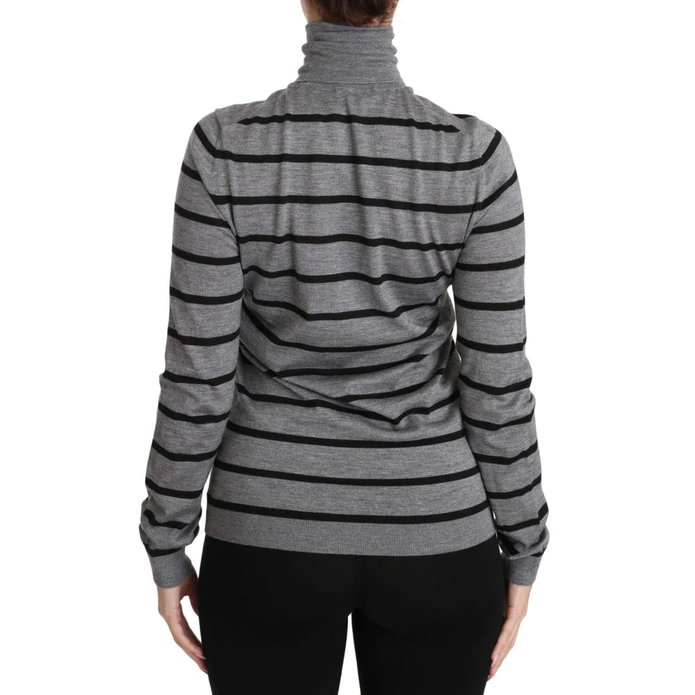 Dolce & Gabbana Gray Cashmere Silk Turtleneck Sweater