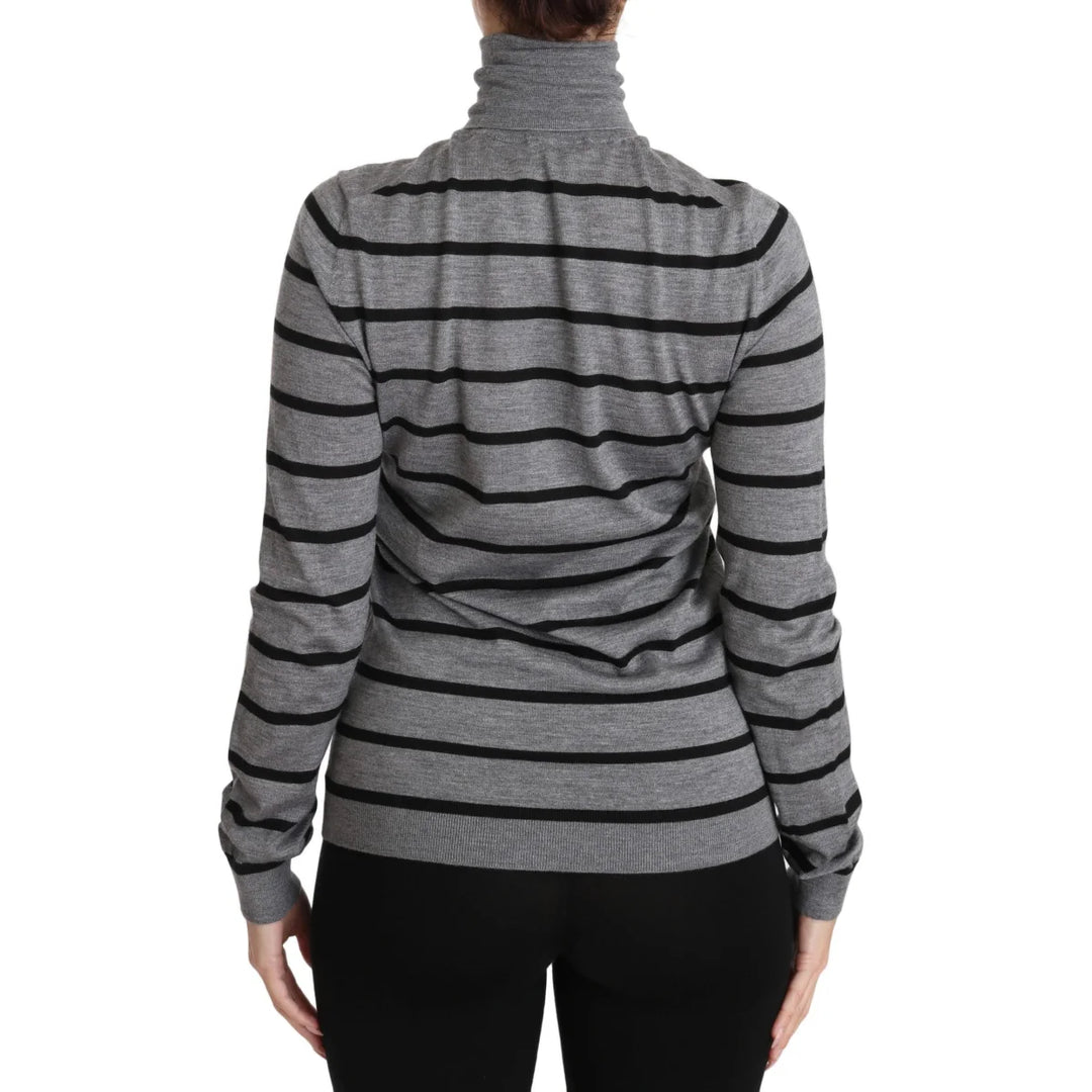 Dolce & Gabbana Gray Cashmere Silk Turtleneck Sweater