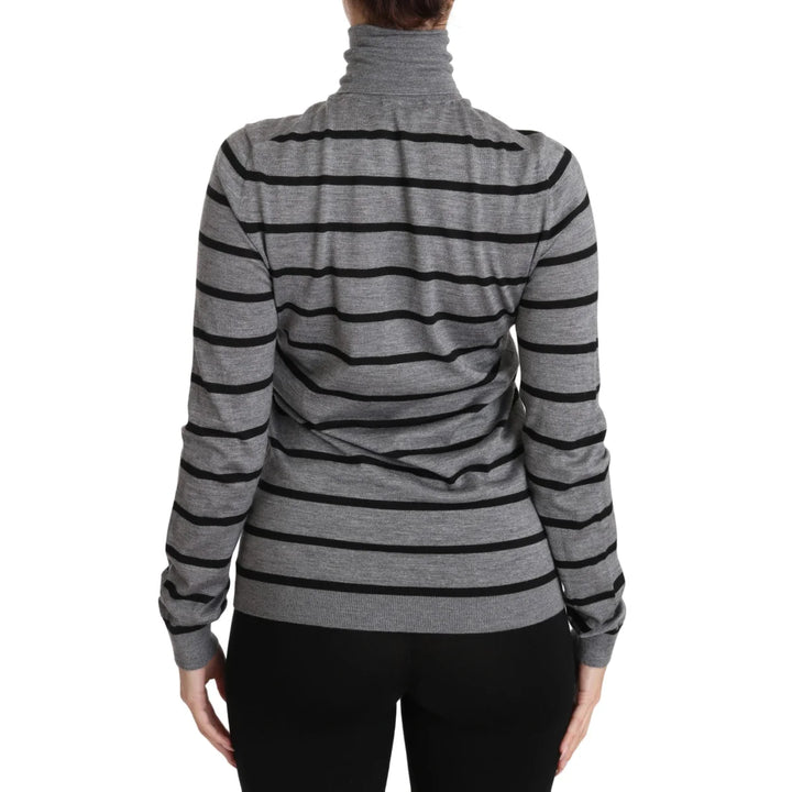 Dolce & Gabbana Gray Cashmere Silk Turtleneck Sweater