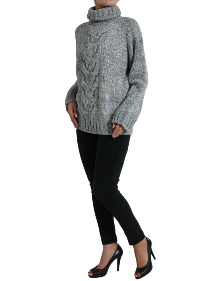 Dolce &amp; Gabbana Gray Cashmere Turtle Neck Pullover Sweater