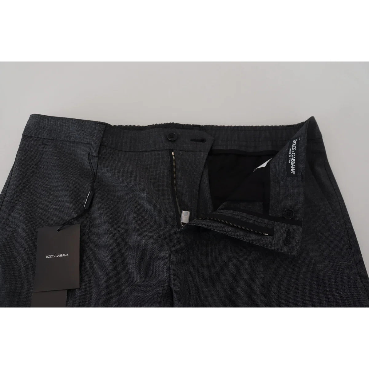 Dolce & Gabbana Gray Checked Cargo Trousers Stretch Pants