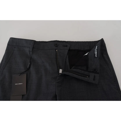 Dolce & Gabbana Gray Checked Cargo Trousers Stretch Pants