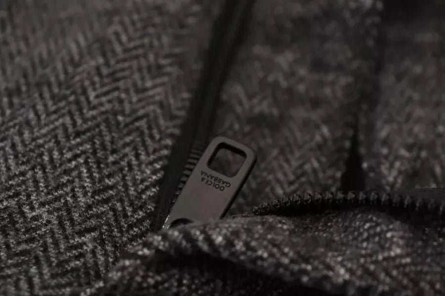 Dolce &amp; Gabbana Gray Chevron Viscose Skinny Pants