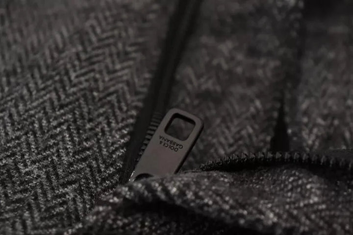 Dolce &amp; Gabbana Gray Chevron Viscose Skinny Pants