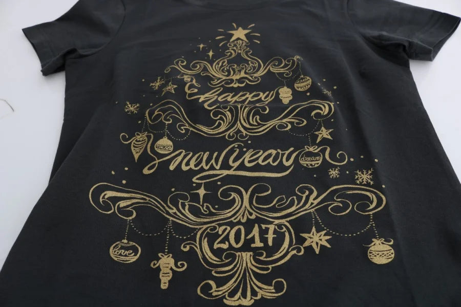 Dolce &amp; Gabbana Gray Cotton 2017 Motive T-Shirt
