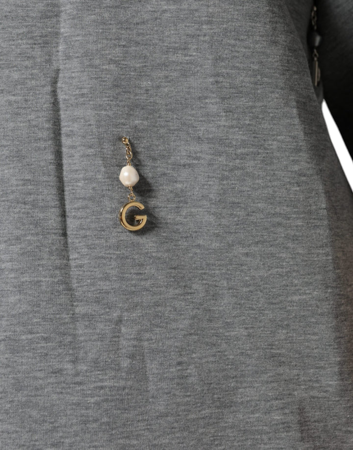 Dolce &amp; Gabbana - Gray Cotton Blend Embellished Tee T-shirt