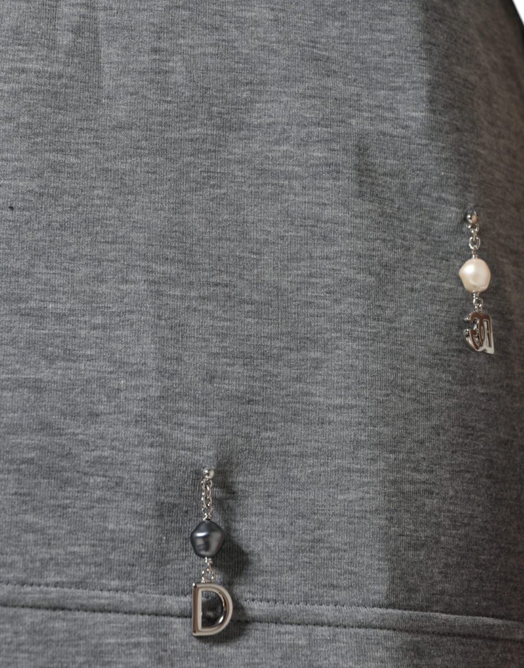 Dolce &amp; Gabbana - Gray Cotton Blend Embellished Tee T-shirt