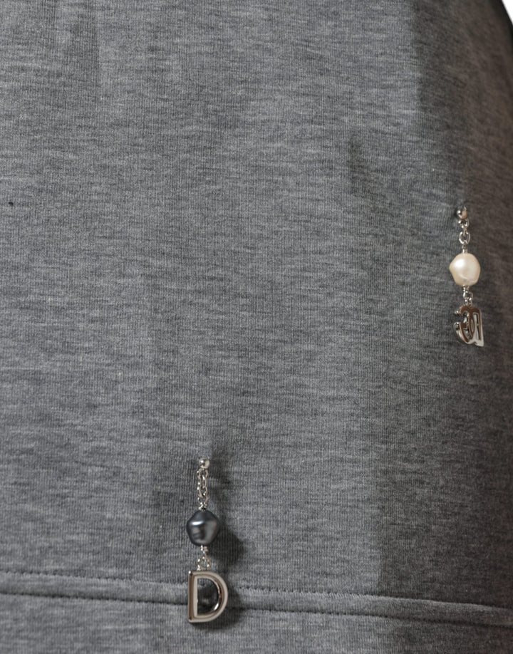 Dolce &amp; Gabbana - Gray Cotton Blend Embellished Tee T-shirt