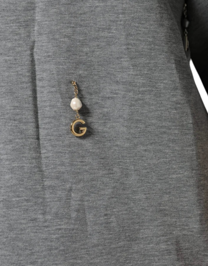 Dolce &amp; Gabbana Gray Cotton Blend Embellished Tee T-shirt