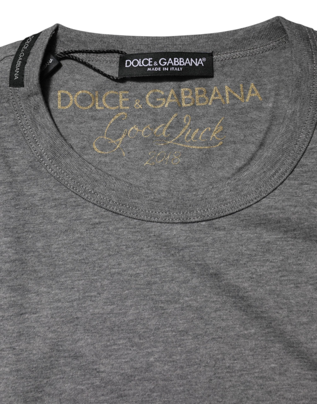 Dolce &amp; Gabbana Gray Cotton Crew Neck Short Sleeves T-shirt