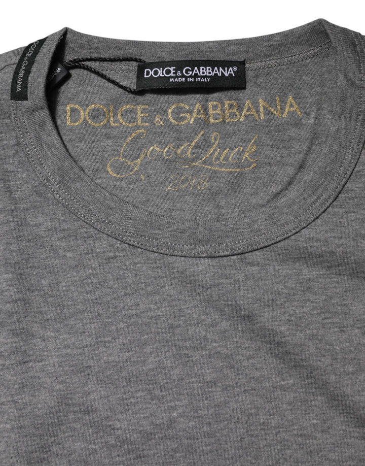 Dolce &amp; Gabbana Gray Cotton Crew Neck Short Sleeves T-shirt