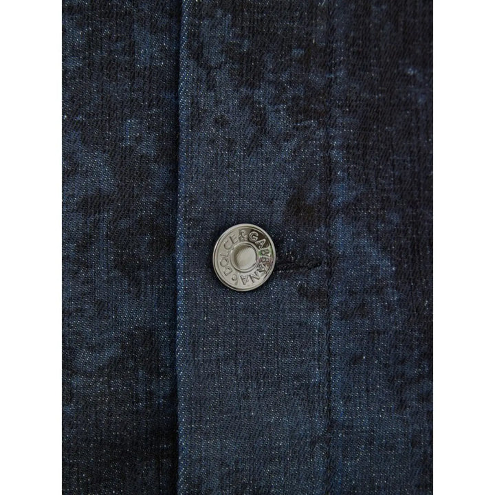 Dolce &amp; Gabbana Gray Cotton Denim Jacket