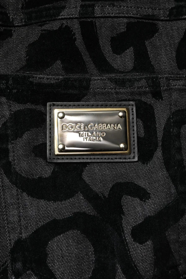 Dolce &amp; Gabbana Gray Cotton DG Logo Straight Men Denim Jeans