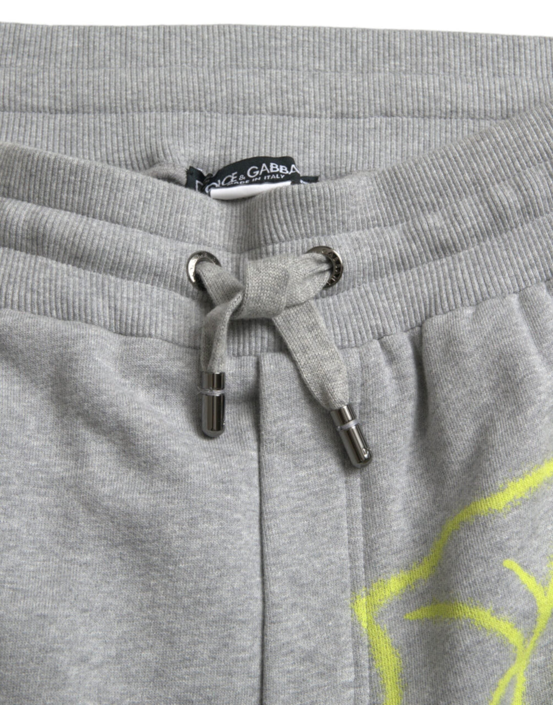 Dolce &amp; Gabbana Gray Cotton Graffiti Sweatpants Jogger Pants