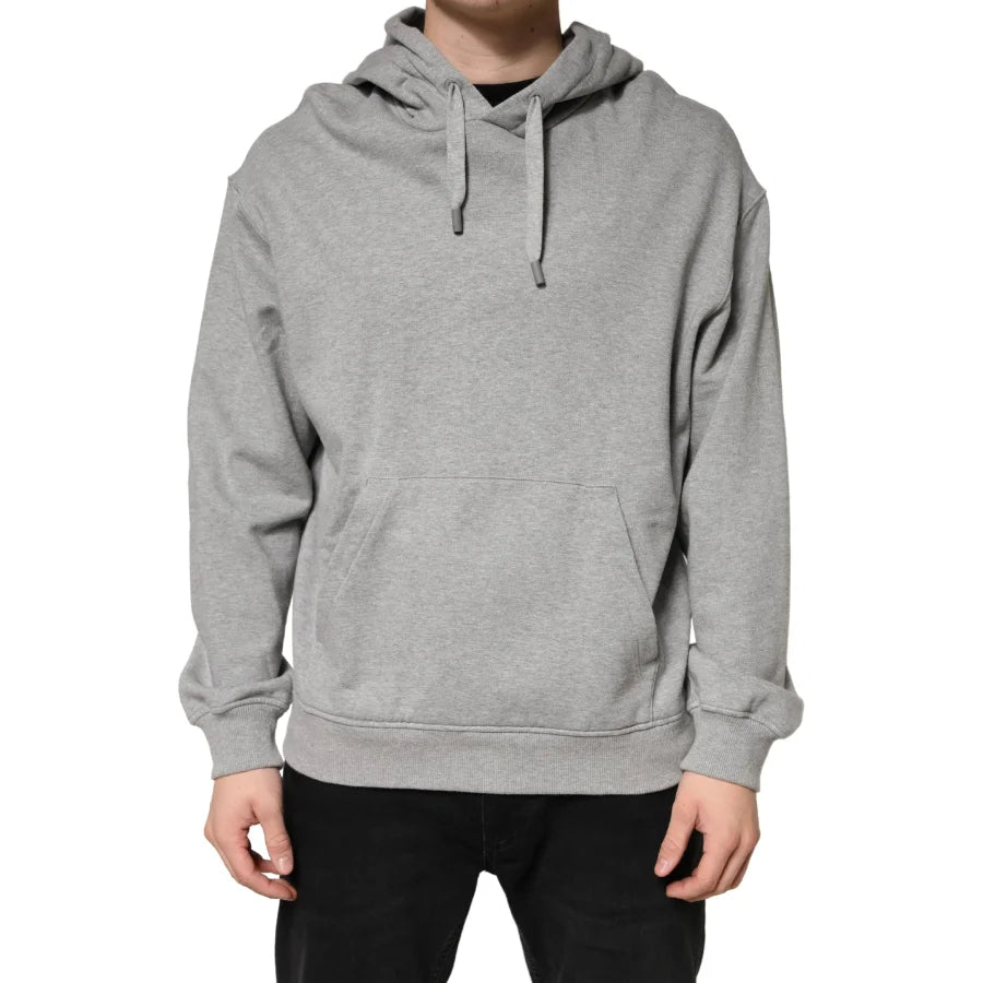 Dolce &amp; Gabbana Gray Cotton Hooded Sweatshirt Sweater