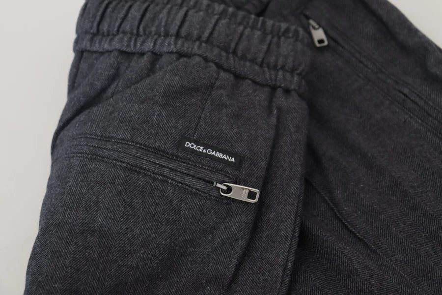 Dolce &amp; Gabbana Gray Cotton Jogger Men Pants