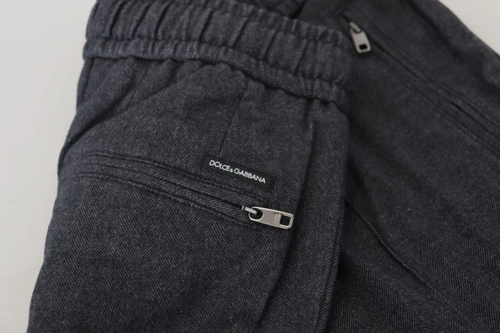 Dolce &amp; Gabbana Gray Cotton Jogger Men Pants