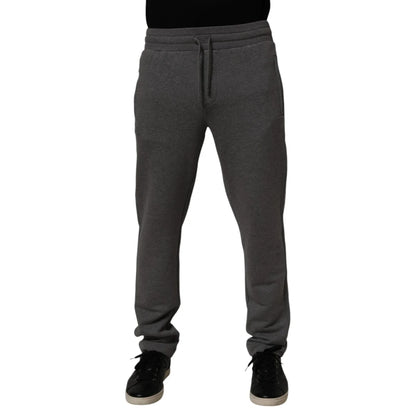 Dolce & Gabbana Gray Cotton Jogger Sweatpants with Elastic Waistband