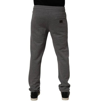 Dolce & Gabbana Gray Cotton Jogger Sweatpants with Elastic Waistband