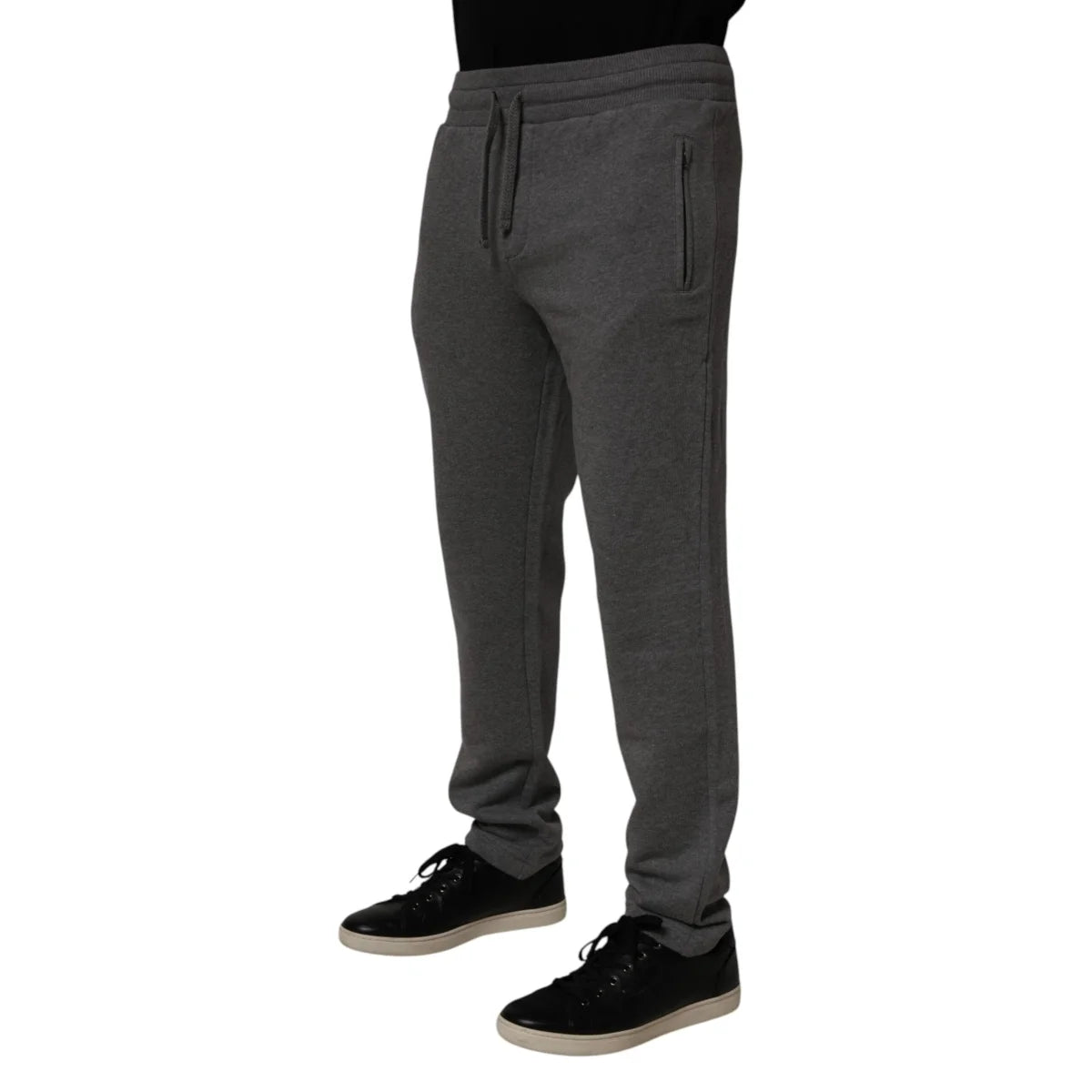 Dolce & Gabbana Gray Cotton Jogger Sweatpants with Elastic Waistband