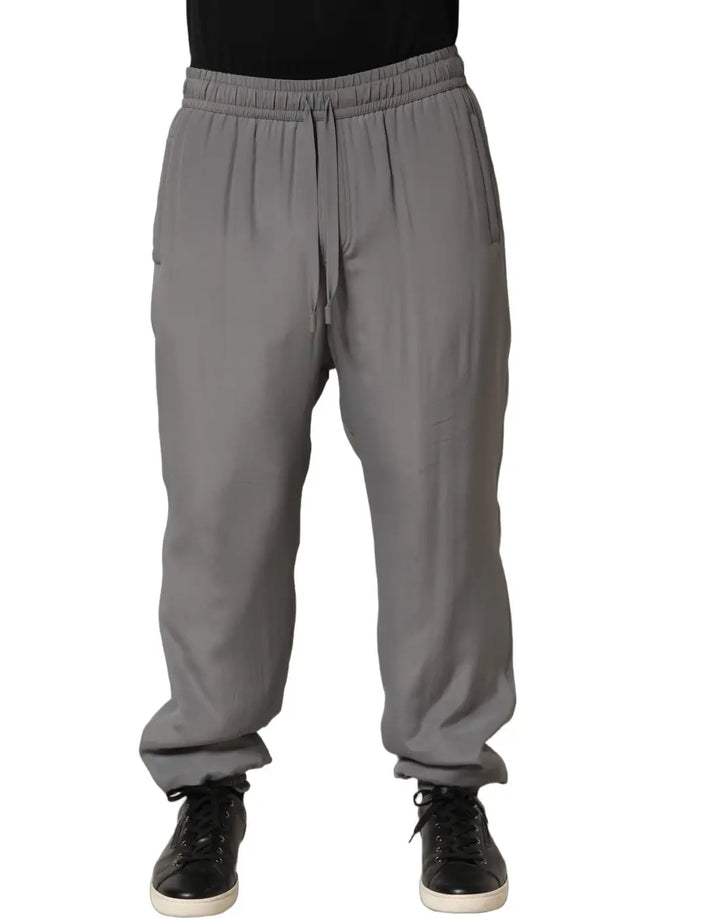 Dolce &amp; Gabbana Gray Cotton Jogger Sweatpants Trouser Pants