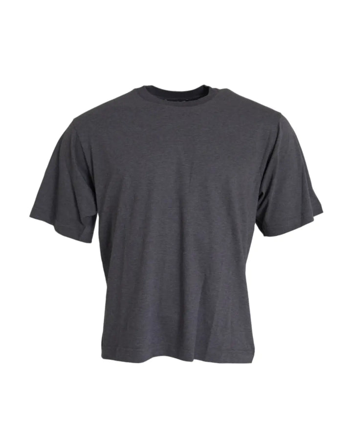 Dolce &amp; Gabbana Gray Cotton Round Neck Short Sleeve T-shirt