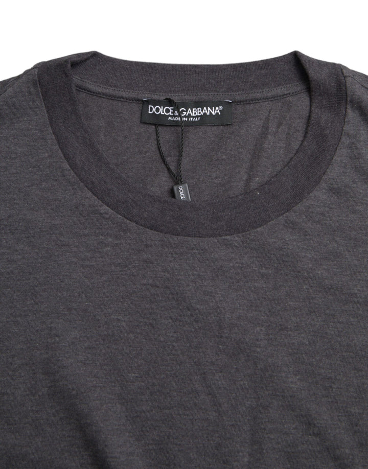 Dolce &amp; Gabbana Gray Cotton Round Neck Short Sleeve T-shirt