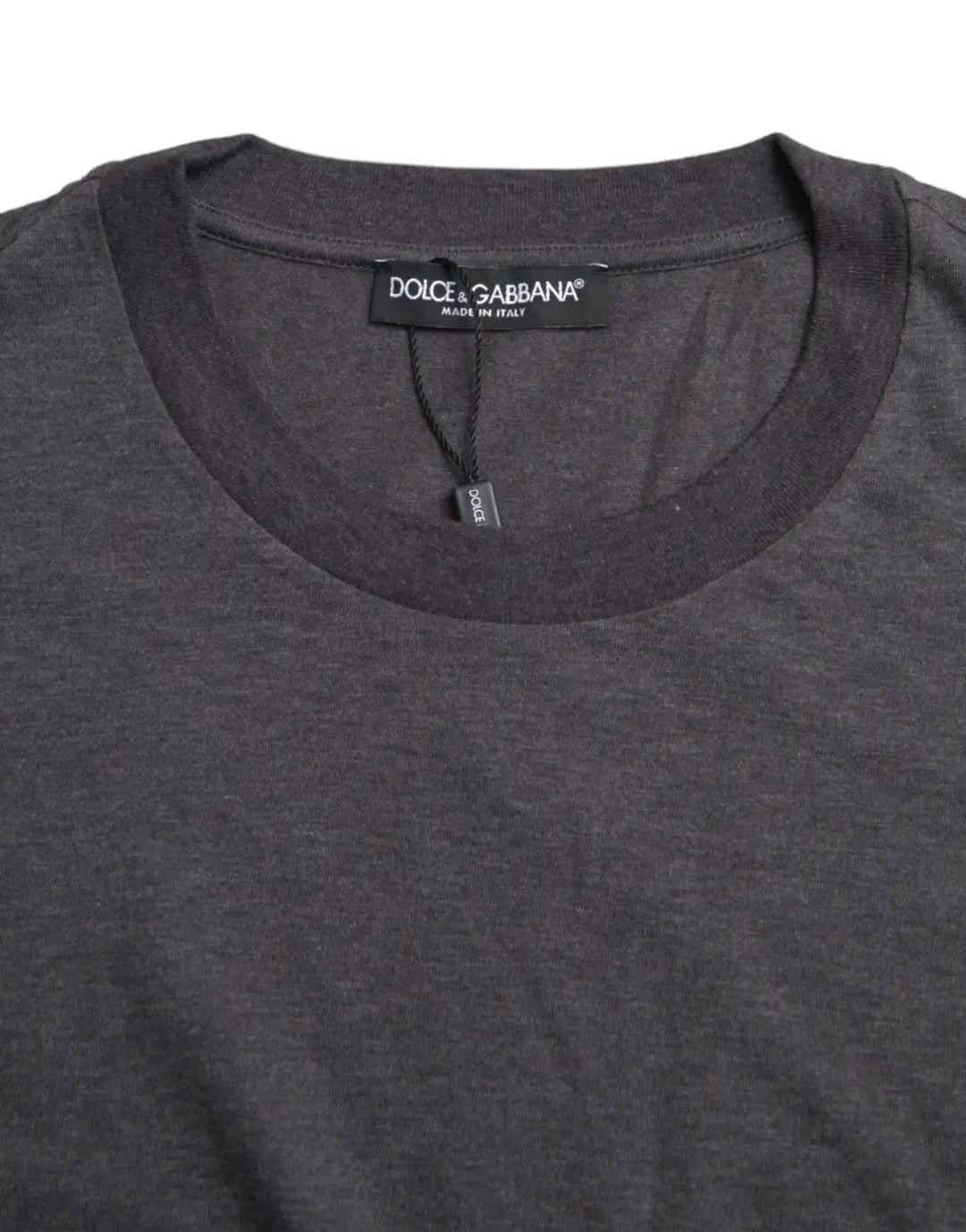 Dolce &amp; Gabbana Gray Cotton Round Neck Short Sleeve T-shirt
