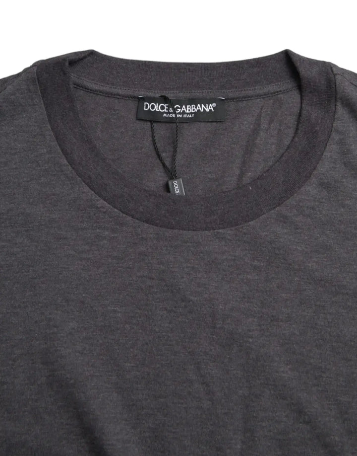 Dolce &amp; Gabbana Gray Cotton Round Neck Short Sleeve T-shirt