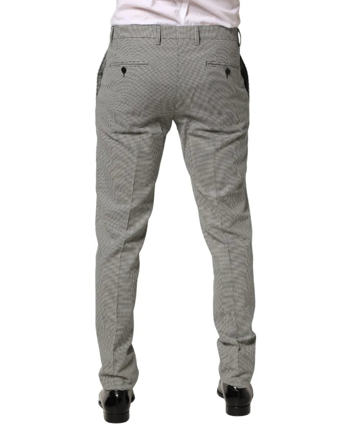 Dolce &amp; Gabbana Gray Cotton Skinny Dress Formal Trouser Pants