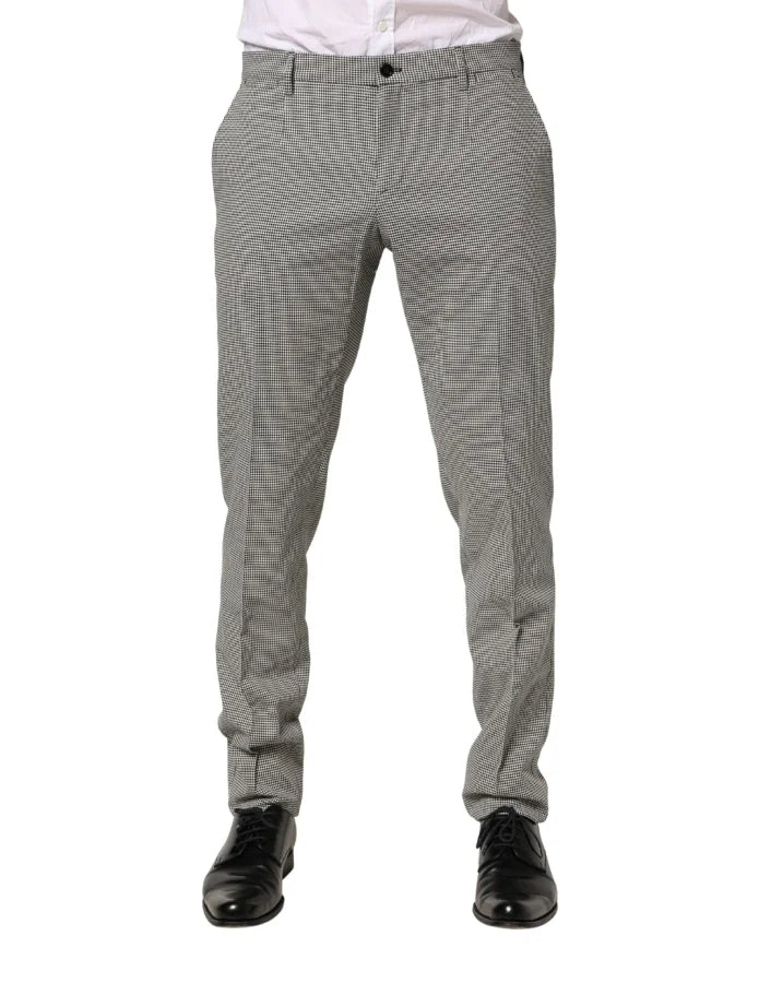 Dolce &amp; Gabbana Gray Cotton Skinny Dress Formal Trouser Pants