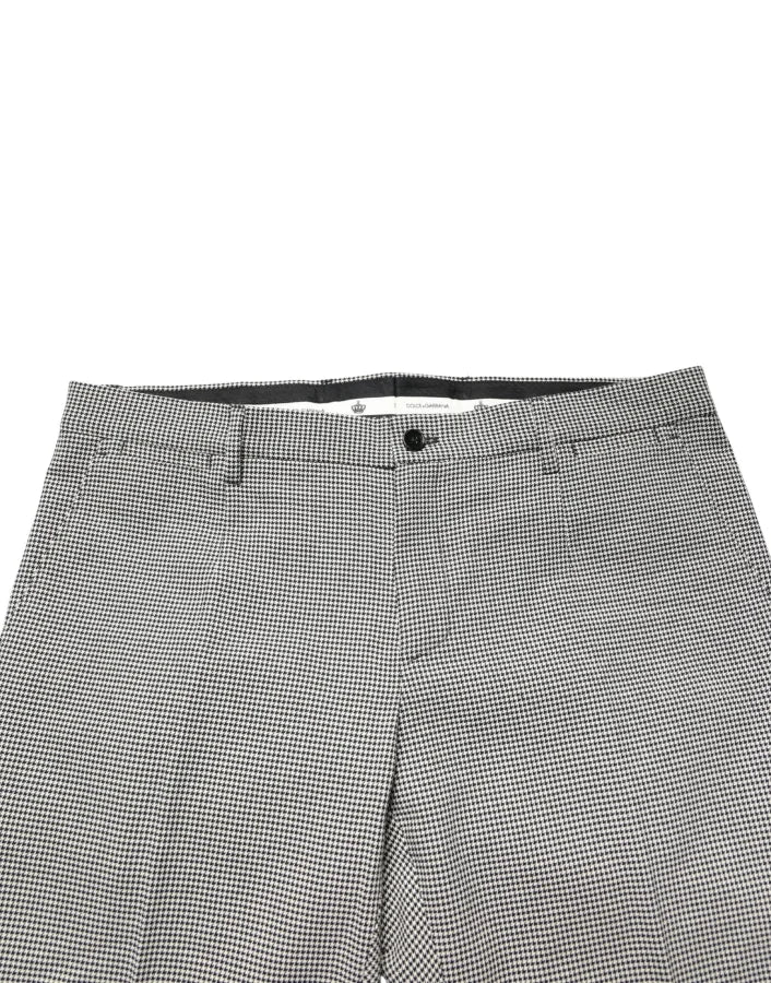 Dolce &amp; Gabbana Gray Cotton Skinny Dress Formal Trouser Pants