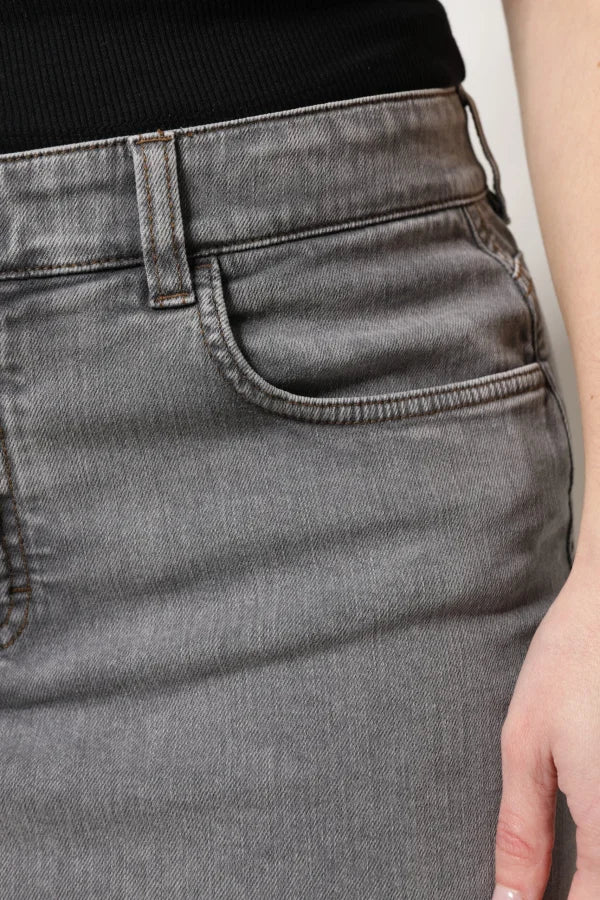 Dolce &amp; Gabbana Gray Cotton Stretch Mid Waist Denim Mini Skirt