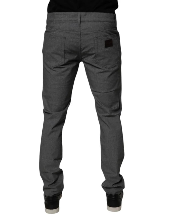Dolce &amp; Gabbana Gray Cotton Stretch Skinny Denim Jeans