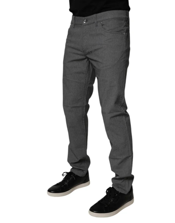 Dolce &amp; Gabbana Gray Cotton Stretch Skinny Denim Jeans