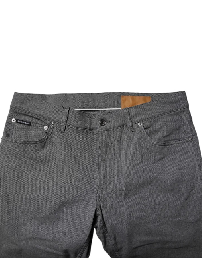 Dolce &amp; Gabbana Gray Cotton Stretch Skinny Denim Jeans