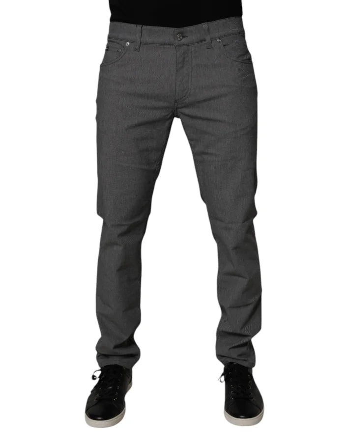 Dolce &amp; Gabbana Gray Cotton Stretch Skinny Denim Jeans