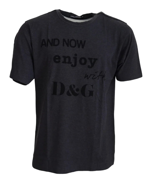 Dolce & Gabbana Gray Crewneck Cotton Short Sleeve T-shirt