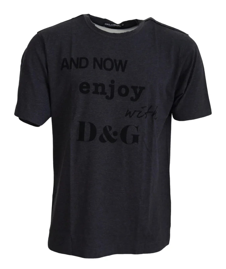 Dolce &amp; Gabbana Gray Crewneck Cotton Short Sleeve T-shirt