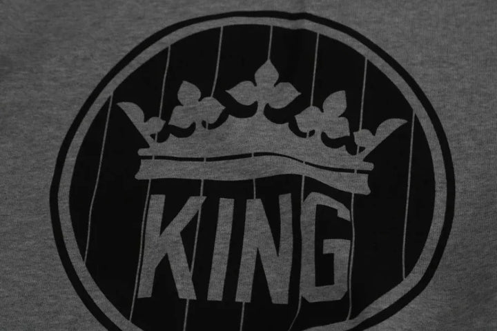 Dolce &amp; Gabbana Gray Crown King Print Cotton Pullover Sweater