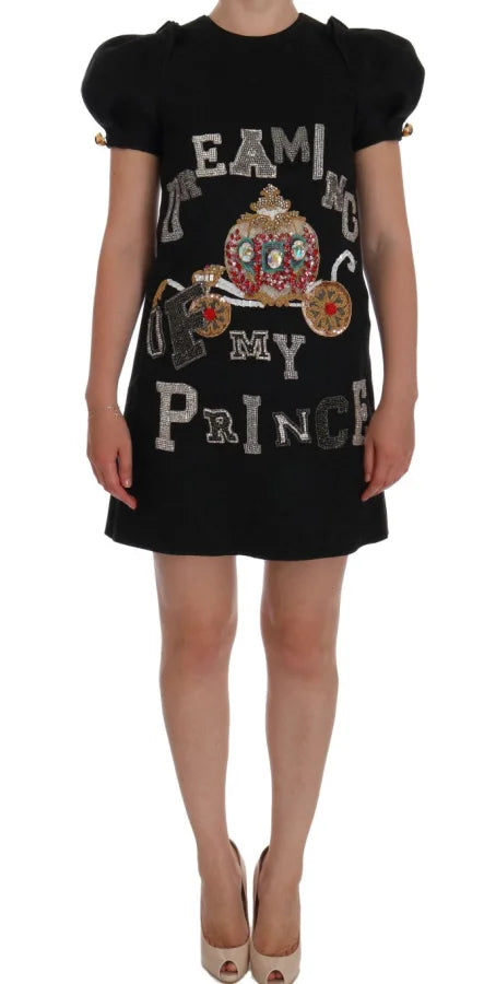 Dolce &amp; Gabbana Gray Crystal ’Dreaming of My Prince’ Dress