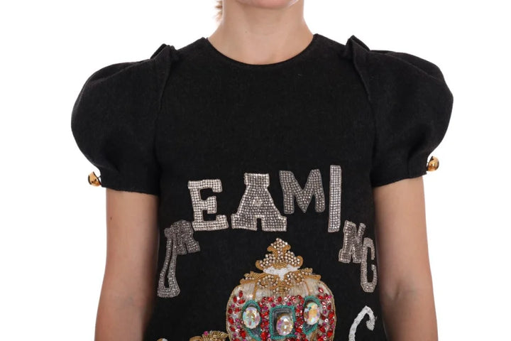 Dolce &amp; Gabbana Gray Crystal ’Dreaming of My Prince’ Dress
