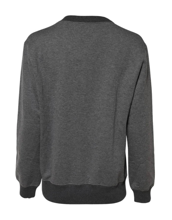 Dolce &amp; Gabbana Gray DG Logo Embroidered Pullover Sweater