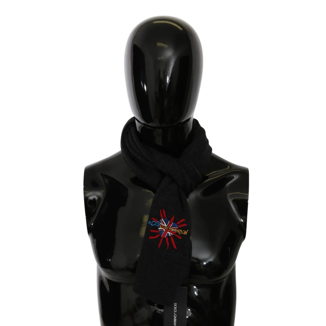 Dolce & Gabbana Gray #DGLovesLondon Wrap Shawl Wool Scarf