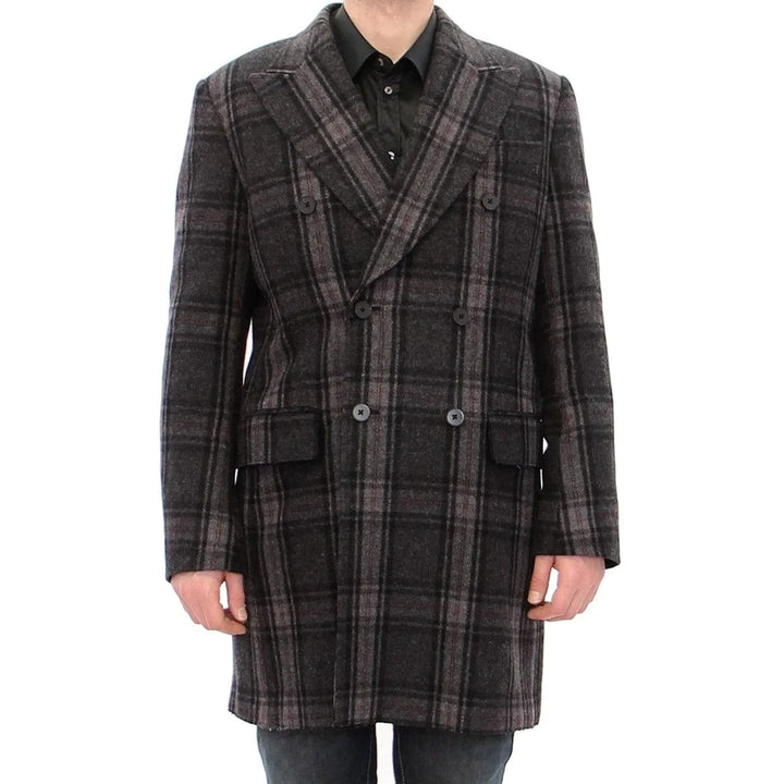 Dolce & Gabbana Gray Double Breasted Coat Jacket